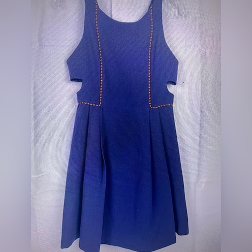 BCBG Maxazria Womens Blue Youth Navy Blue Cocktail Party Dress cute Boho Sz 4